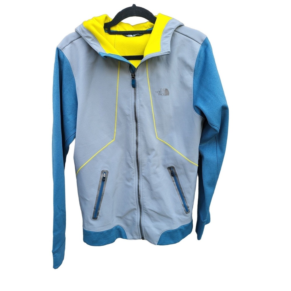 The North Face Light Weight Jacket Medium Mens Full Zip Long Sleeve Hooded Grey